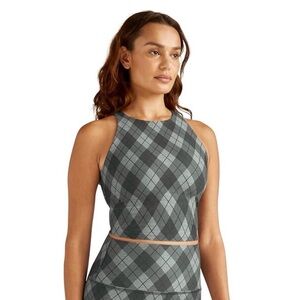 Beyond Yoga Refocus Cropped Plaid Crop Top